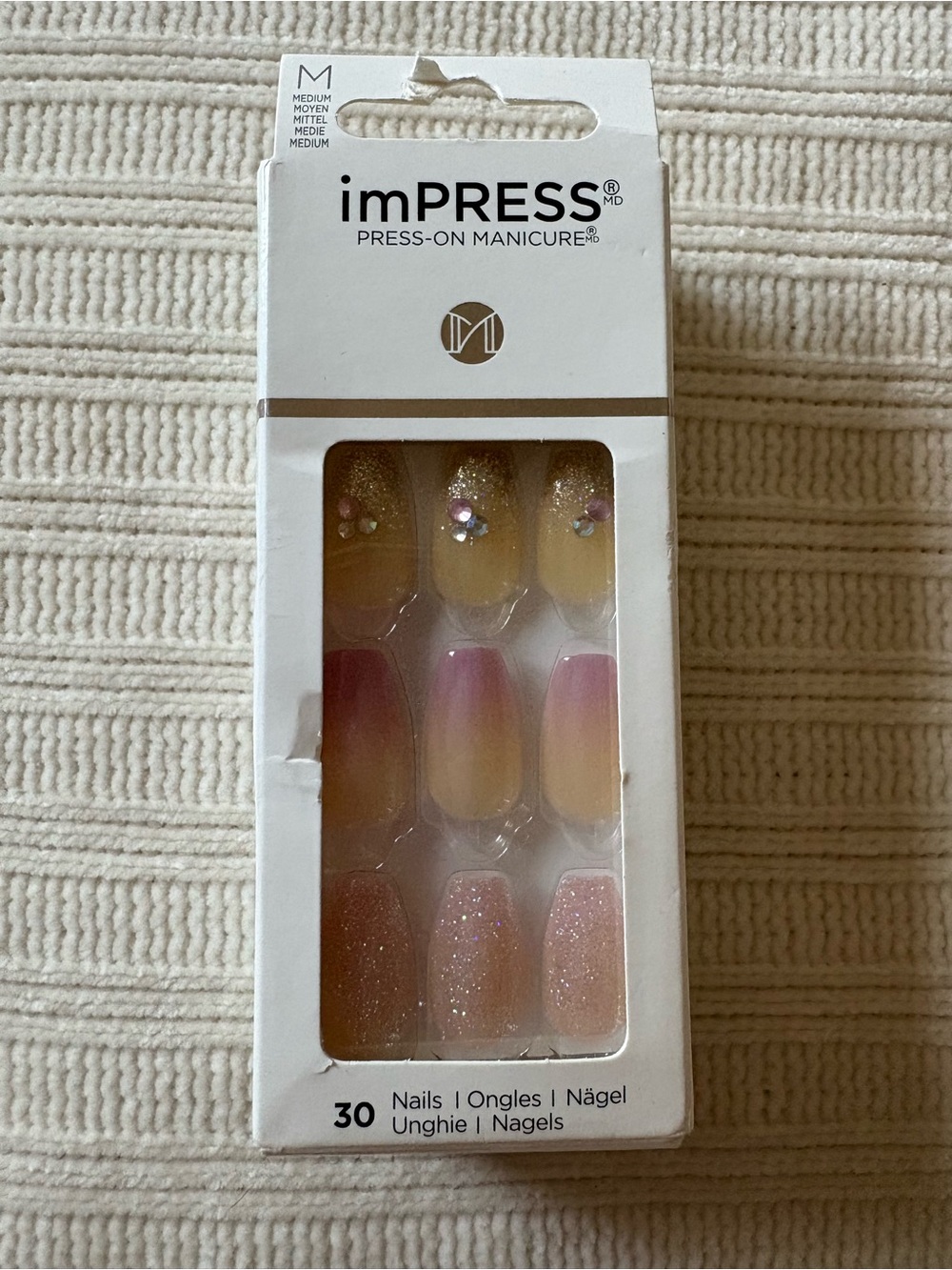 imPRESS Pink Ombre & Glitter Press-On Manicure Nails